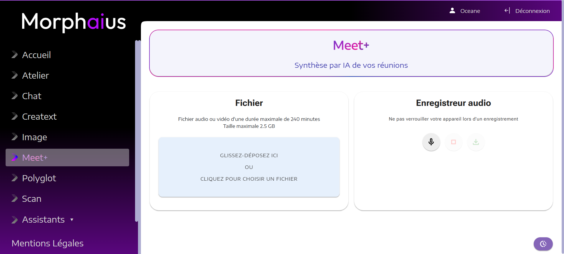 Capture d'écran Meet+